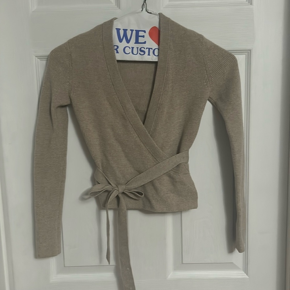 Aritzia Wilfred long sleeve wrap sweater gently used